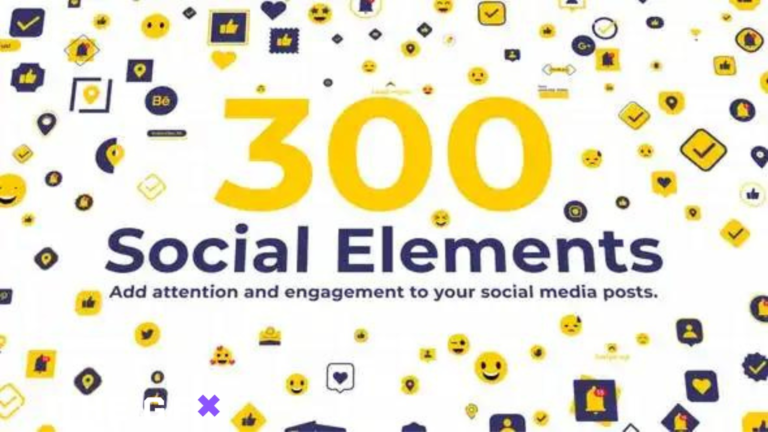 VIDEOHIVE 300 SOCIAL ELEMENTS | AFTER EFFECTS