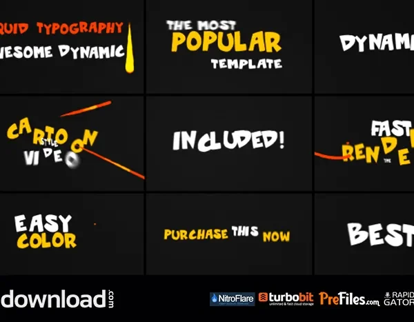 Dynamic Liquid Typography Free Download After Effects Templates
