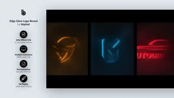 bbpixel Edge Glow Logo Reveal preview