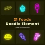 Tasty Foods Doodle Element Pack 1920