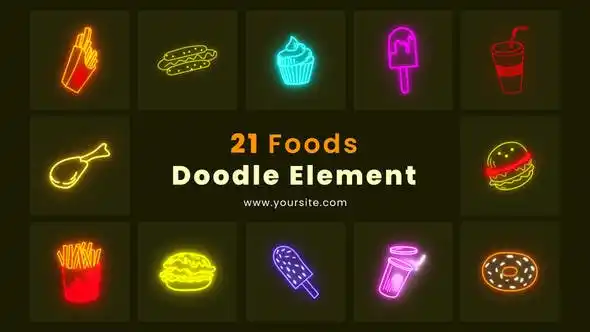 Tasty Foods Doodle Element Pack 1920