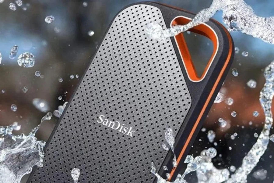 sandisk extreme ssds surrounded by splashing water 1